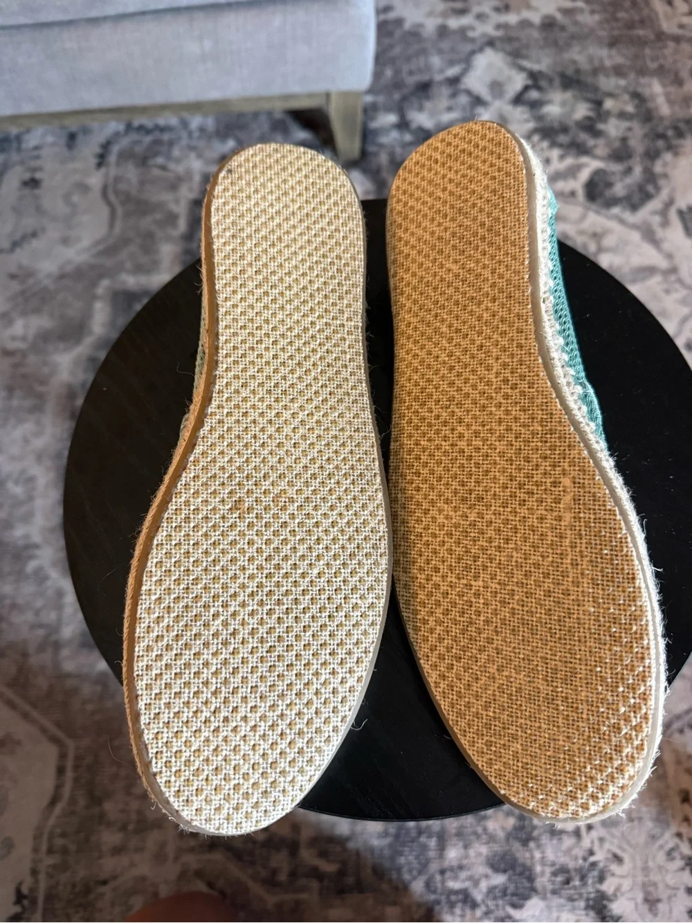 TOMS Mint Green Mesh & Suede Espadrille Slip-Ons SZ 10